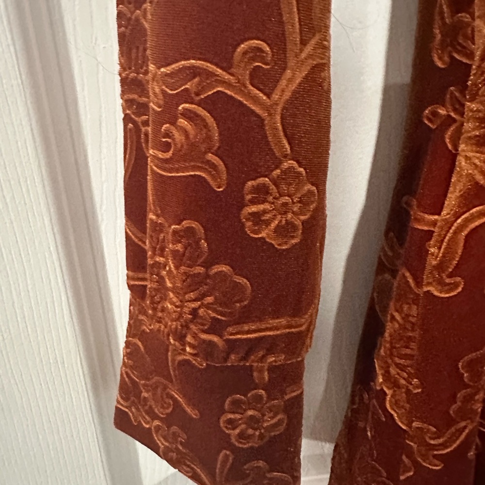 Cider Rust Velvet Floral Shirt - Picture 5 of 7